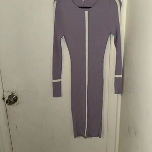 Elegant Purple Long Sleeve Dress